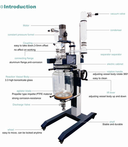 2L Two-layer Glass Elevation Reactor