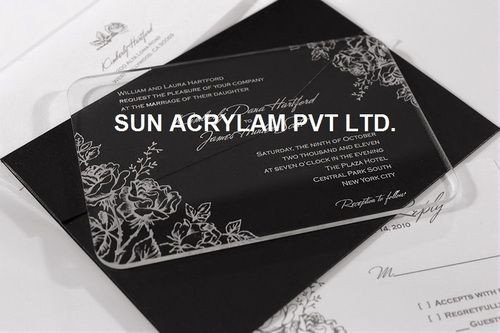 Transparent Acrylic Invitation Card Sheet