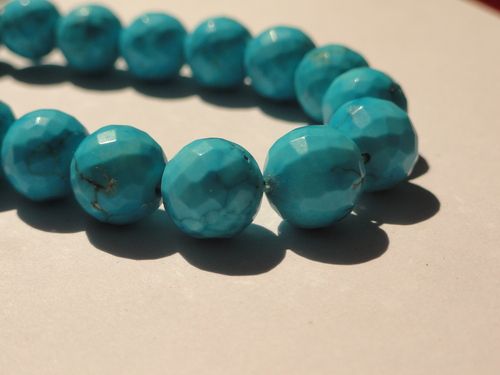 Turquoise Faceted Round Stone Necklace