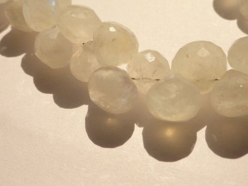 White Rainbow Faceted Onion Shape Stone Necklace