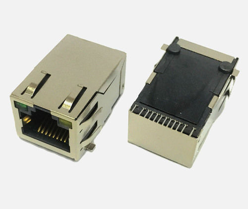 Pcb Modular Rj45 Connector With Low Profile And Integrated Magnetic Modules