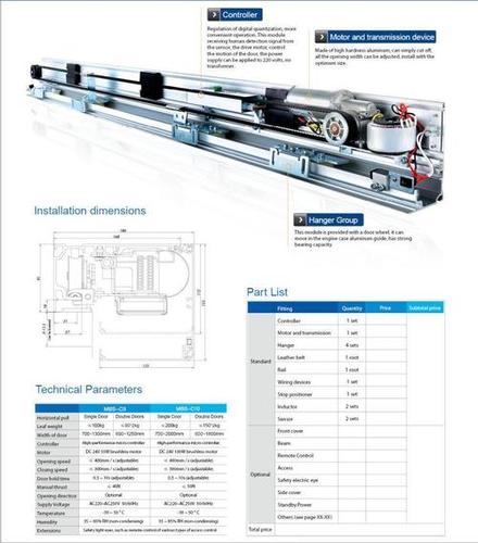 Good Stability Commercial Automatic Sliding Glass Door Operator