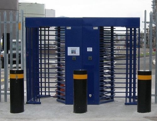 Multi Channel Passage Full Height Turnstile Gate with Road Bollard