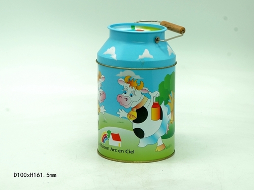 Milk Bottle Tin Can Coin Bank Saving With Handle