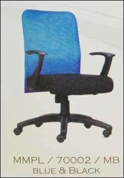 Medium Back Blue And Black Revolving Office Chair