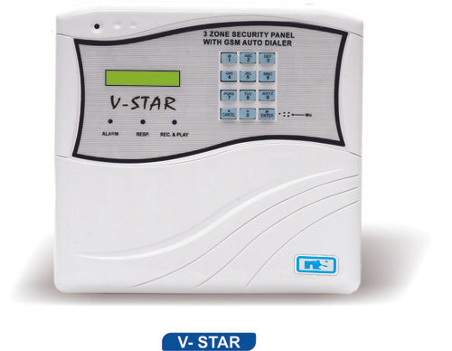 V-Star 3+1 Zone Security Alarm System With Inbuilt GSM Dialer