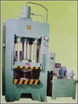 Hydraulic Deep Drawing Press - PLC Controlled, Space-Saving Design | Automatic Photo Sensor Safety Features, Rigid Construction for S.S. Sinks and LPG Cylinders