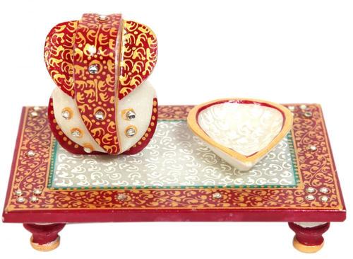 Decorative Ganesh Marble Chowki