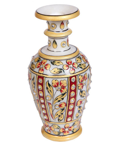 Gold Painting Marble Flower Vase