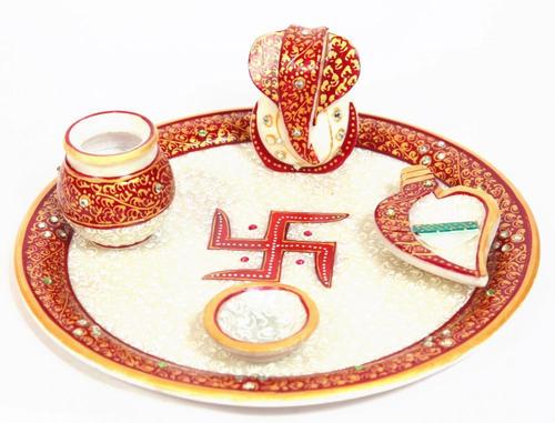 Wedding Gift Marble Pooja Plate