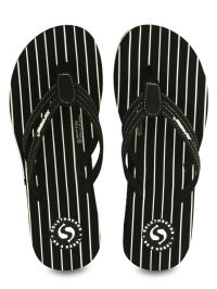 Ladies Flop Flops (Black Stripes)