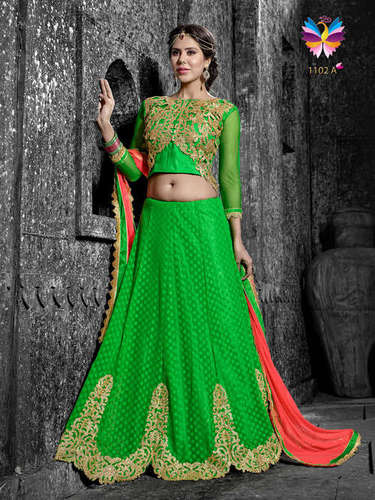 Charming Parrot Green Colour Silk Lehenga Choli for Women With Dupatta  ,indian Designer USA Free Sequins Embroidery Work Lehenga Choli - Etsy