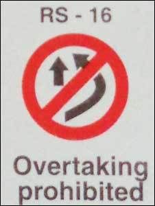 Overtaking Prohibited Mandatory Sign