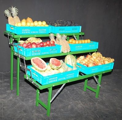 Fruit And Vegetable Ramp Collapsible Stand