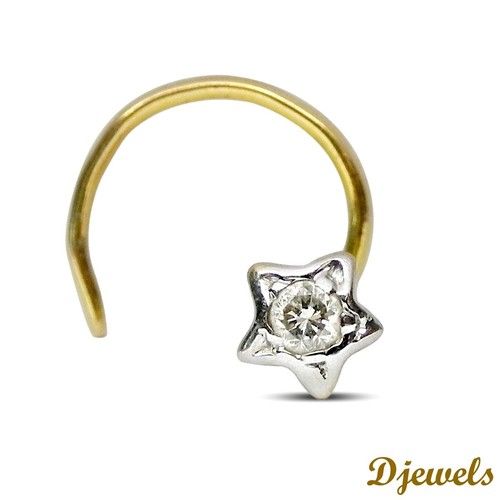 Gold Solitaire Nose Pin