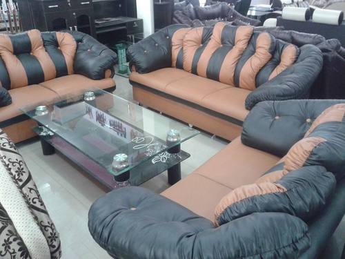 Leather Upholstery (Double Shade) Sofa Set