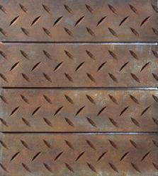 3D Rust Diamond Plate Slatwall Panel