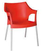Red Color Cafeteria Chair (Pole)