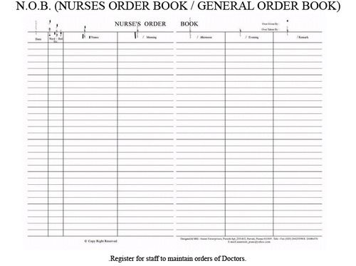 Nurse Order Book