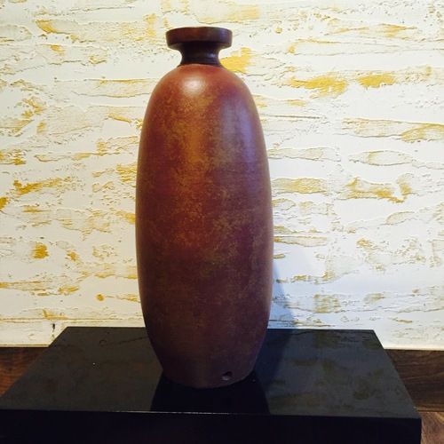 Maroon Patina Finish Terracotta Vase