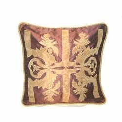Brown Embroidered Cushion Covers