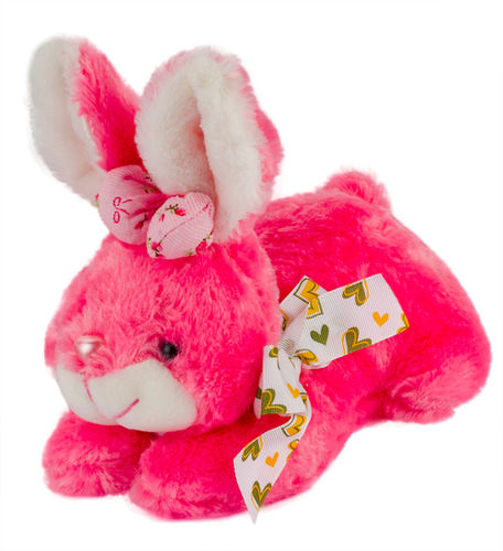 Dark Pink Stuffed Bunny