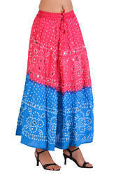 Designer Cotton Long Bandhini Skirts