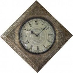 Hammered White Metal Distressed Clock