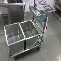 Utility Trolley - Height Adjustable Mechanism, 4 High Strength Wheels for Easy Handling of Food Items