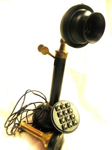 Black Candlestick Push Button Telephone