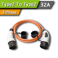 32A Type2 To Type 2 Plug 62196 EV Charging Cable Male To Female EV