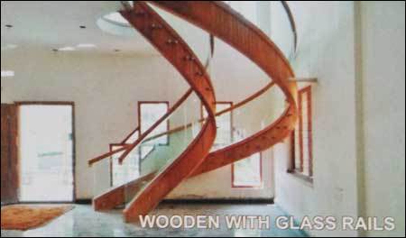 Wooden With Glass Rails