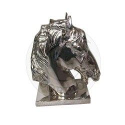 Horse Head Bust in Silver Small Table Statue