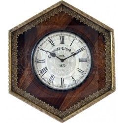 Metal Rope and Lace Clock with Wooden Decor