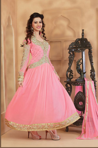 Lovely Pink Unstitched Salwar Kameez