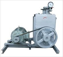 Belt Drive Rotary Vane Pumps Oil Ring Vacuum Pump - Color: Silver