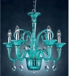 Chandelier Antique Green Light