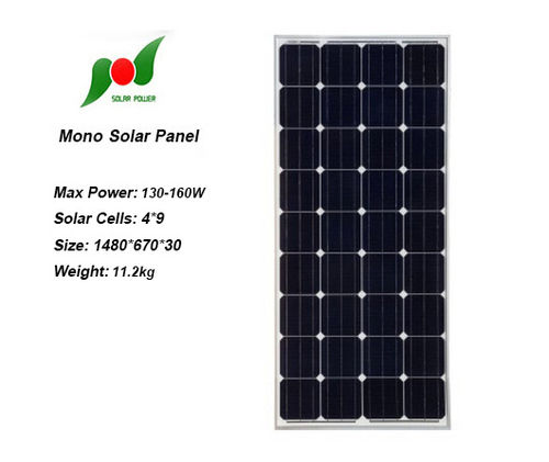 Top Roof 150W Hybrid Solar Power System Mono Solar Panel