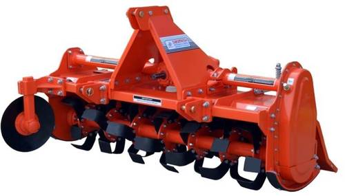 Heavy Duty Rotary Tiller - Robust Design, Adjustable Working Depth 4"-8", Safety Covered Drive Shaft, Spring Loaded Trailing Board