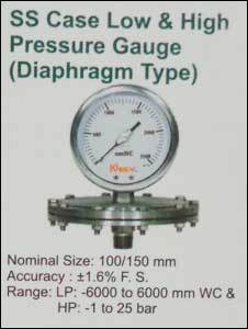 S S Case Low And High Pressure Gauge 