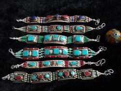 Nepali Tibetan Ethnic Tribal Turquoise / Coral Bracelet