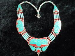 Tibetan Nepalese Unique Fashionable Turquoise / Coral Necklace