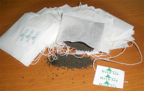 Empty Tea Bags With String And Tag In Size 62.5 X 55 Mm