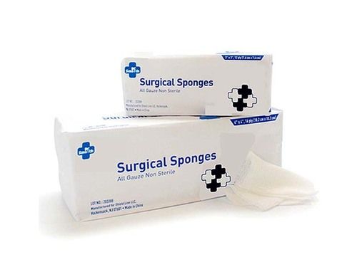 Surgical Sponges - 21's, 29 Threads, White/Green Colors | Free from Contamination, Single-Use Design, Precisely Sterilized