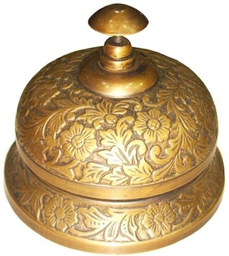 Embossed Desk Bell (Antique Brass Finish)