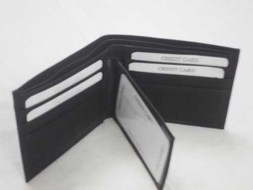 Bi-fold Black Leather Gents Wallets