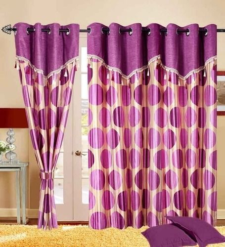 Round Drape Eyelet Window Curtain Purple