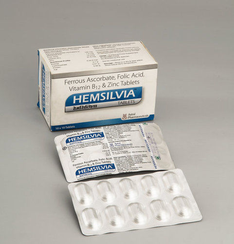 Ferrous Ascorbate + Folic Acid + Vitamin B12 + Zinc (Hemsilvia Tablet)