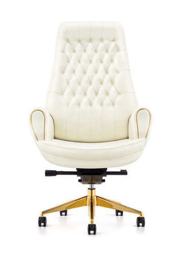 Luxury Italian Top Leather Golden Office Chair