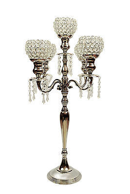 Crystal Candelabra With Crystal Chimney